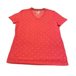 Adidas Climalite pink & orange polka dot sleeveless t-shirt, size XL, NWOT,$25